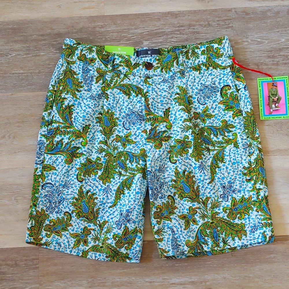 NWT Houston White Almost Aqua Chino Shorts Size 32